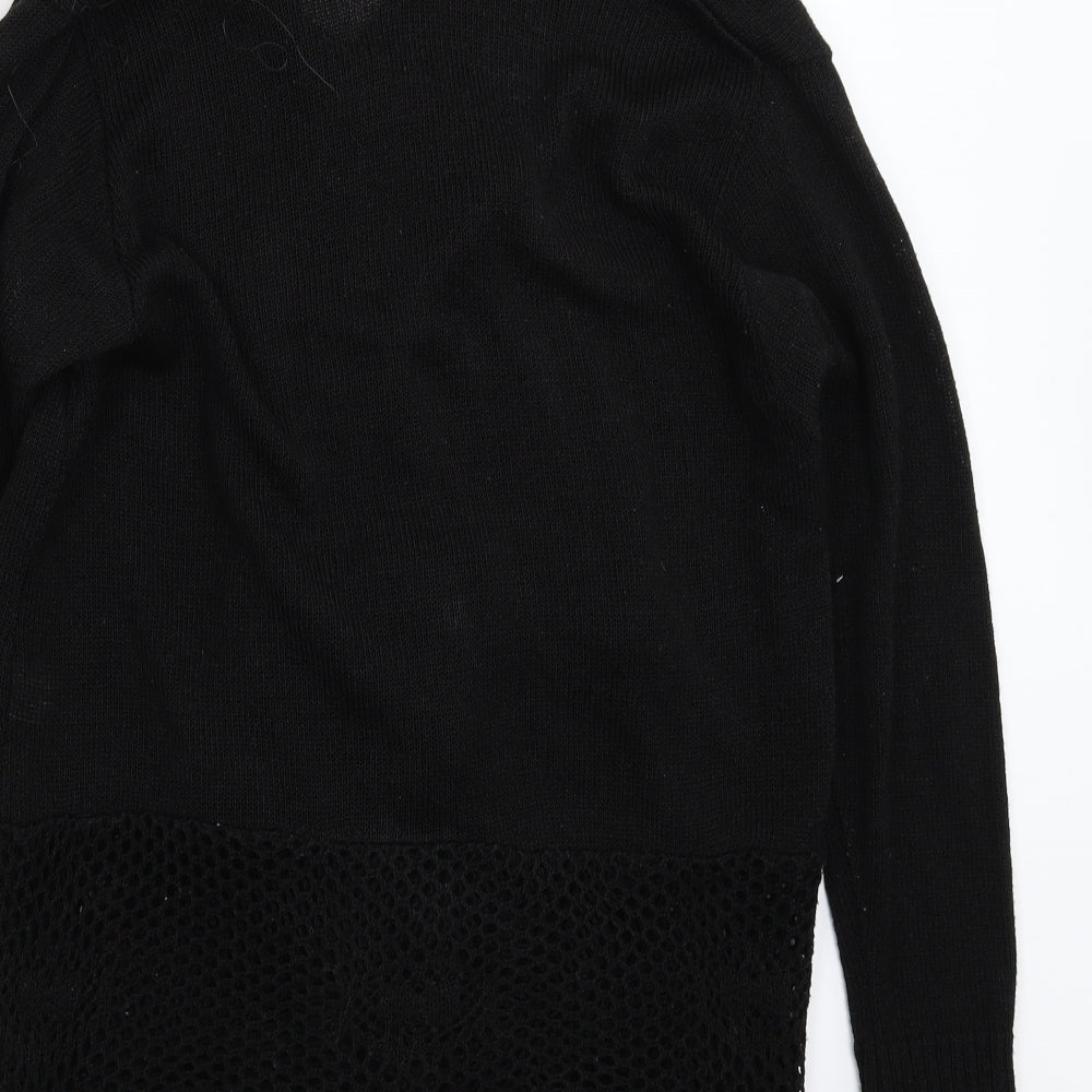 Glimpse Womens Black  Knit Cardigan Jumper Size M