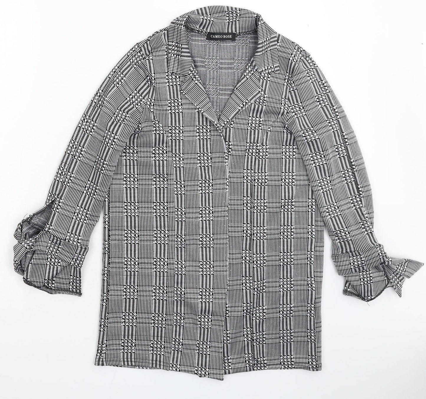 Cameo Womens Grey Houndstooth  Jacket Blazer Size 8