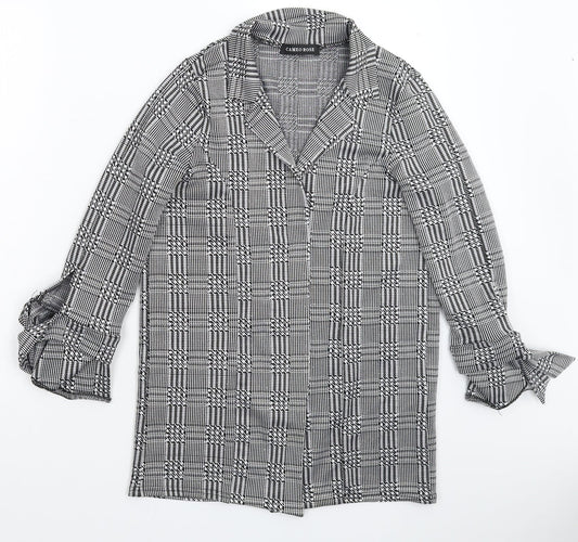 Cameo Womens Grey Houndstooth  Jacket Blazer Size 8