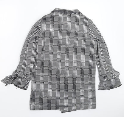 Preloved Cameo Womens Grey Houndstooth  Jacket Blazer Size 8 - Back