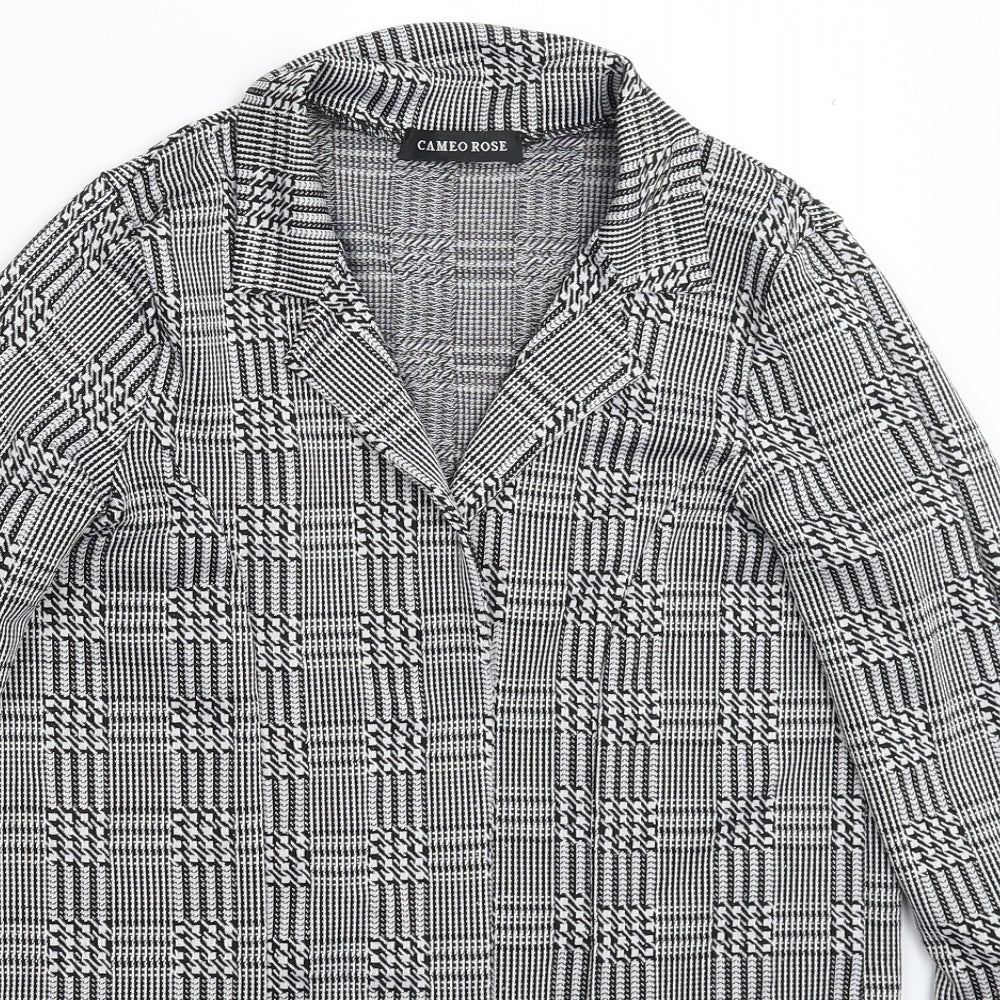 Cameo Womens Grey Houndstooth  Jacket Blazer Size 8