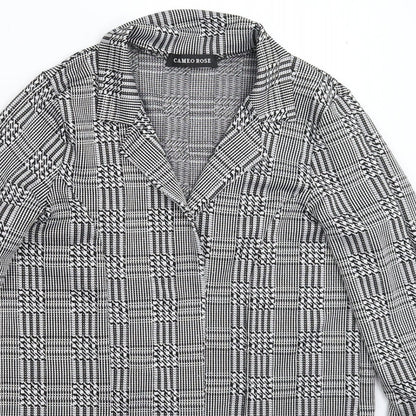 Preloved Cameo Womens Grey Houndstooth  Jacket Blazer Size 8 - Detail