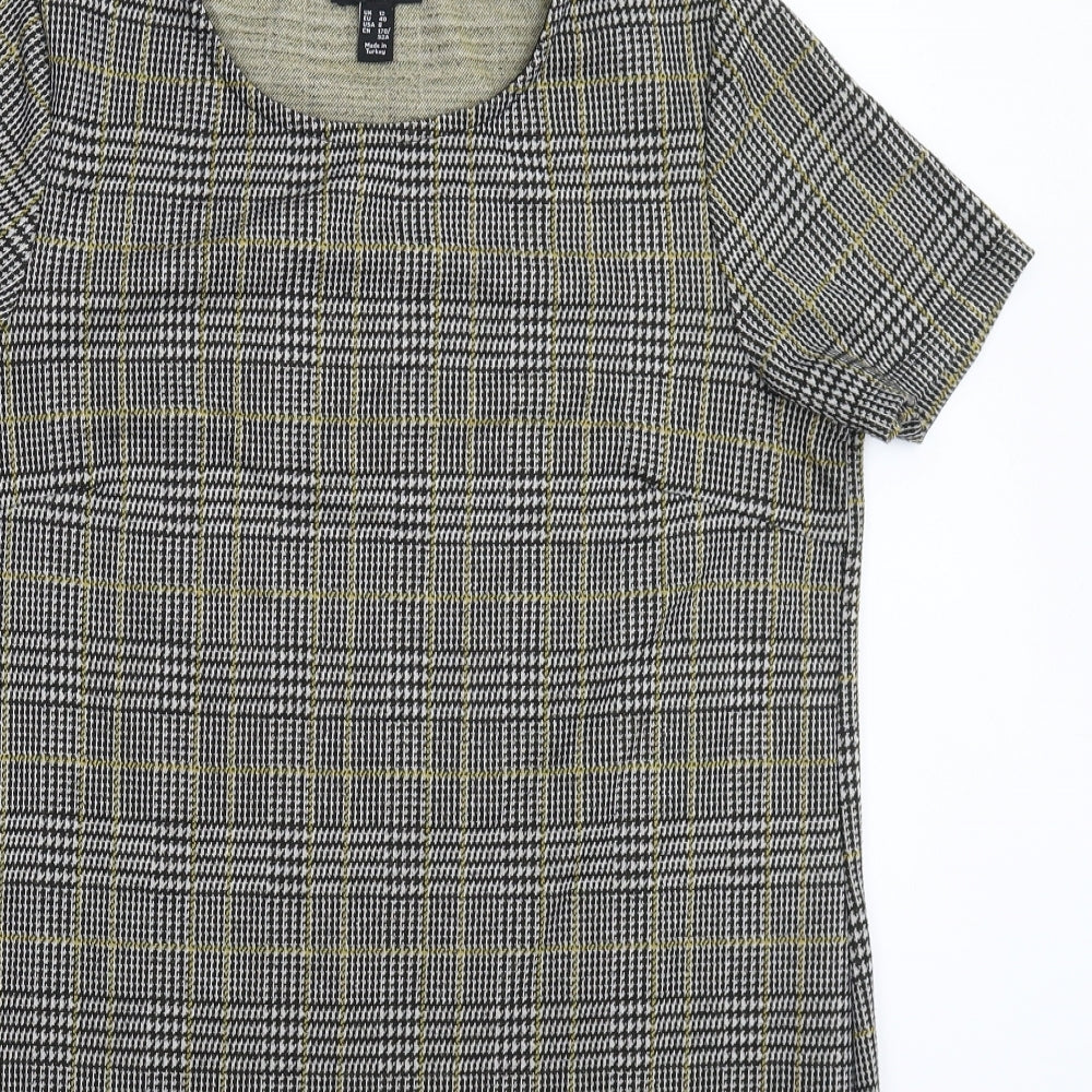 New Look Womens Grey Check  Mini  Size 12