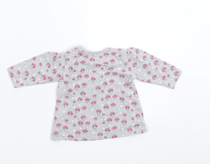 Back view of Early Days girls’ grey basic t-shirt, size 0-3, months