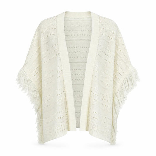 Front view of Red Herring women’s white knit vest jumper, size M