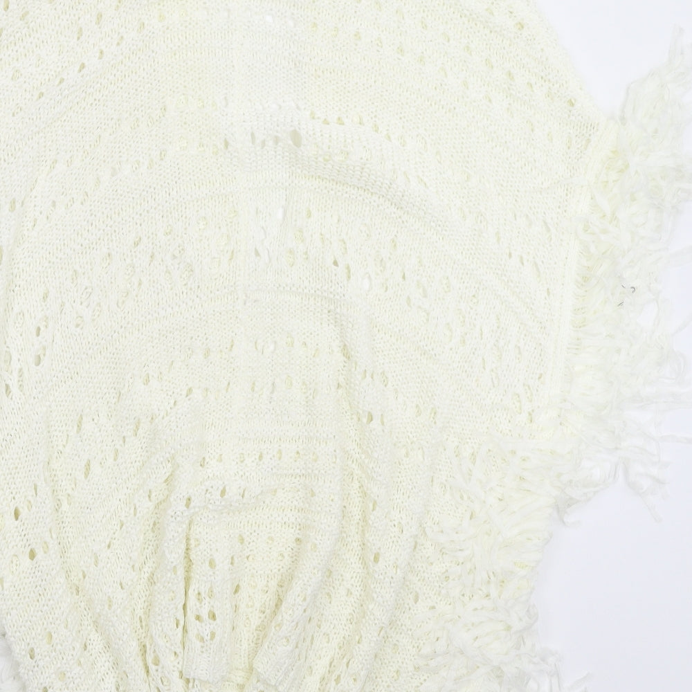 Red Herring Womens White  Knit Vest Jumper Size M