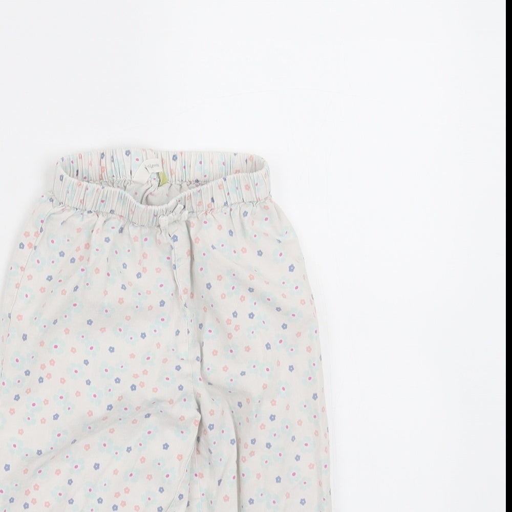 John Lewis Girls White Floral   Pyjama Pants Size 12-18 Months
