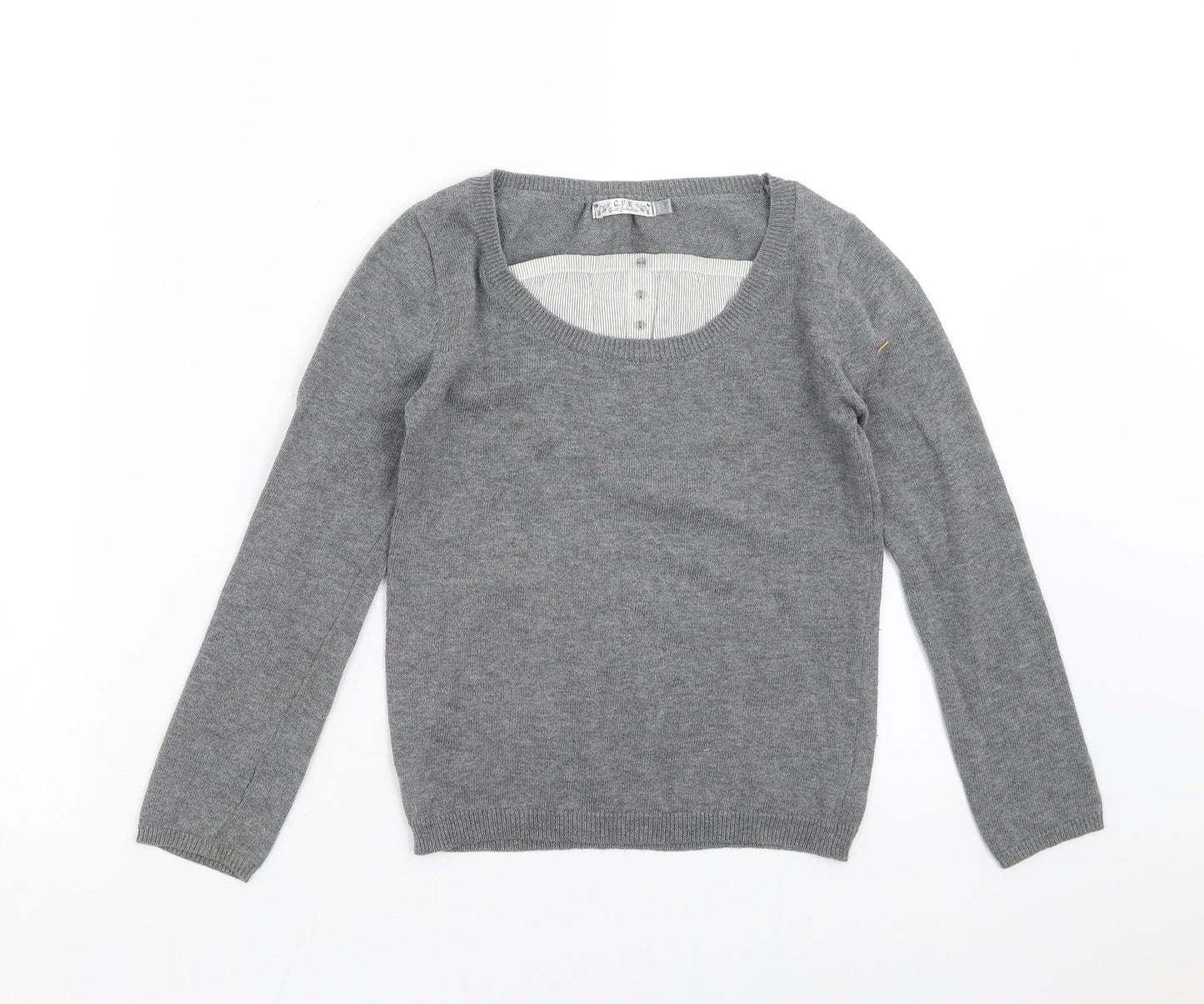 CFK Girls Grey  Knit Pullover Jumper Size 8 Years