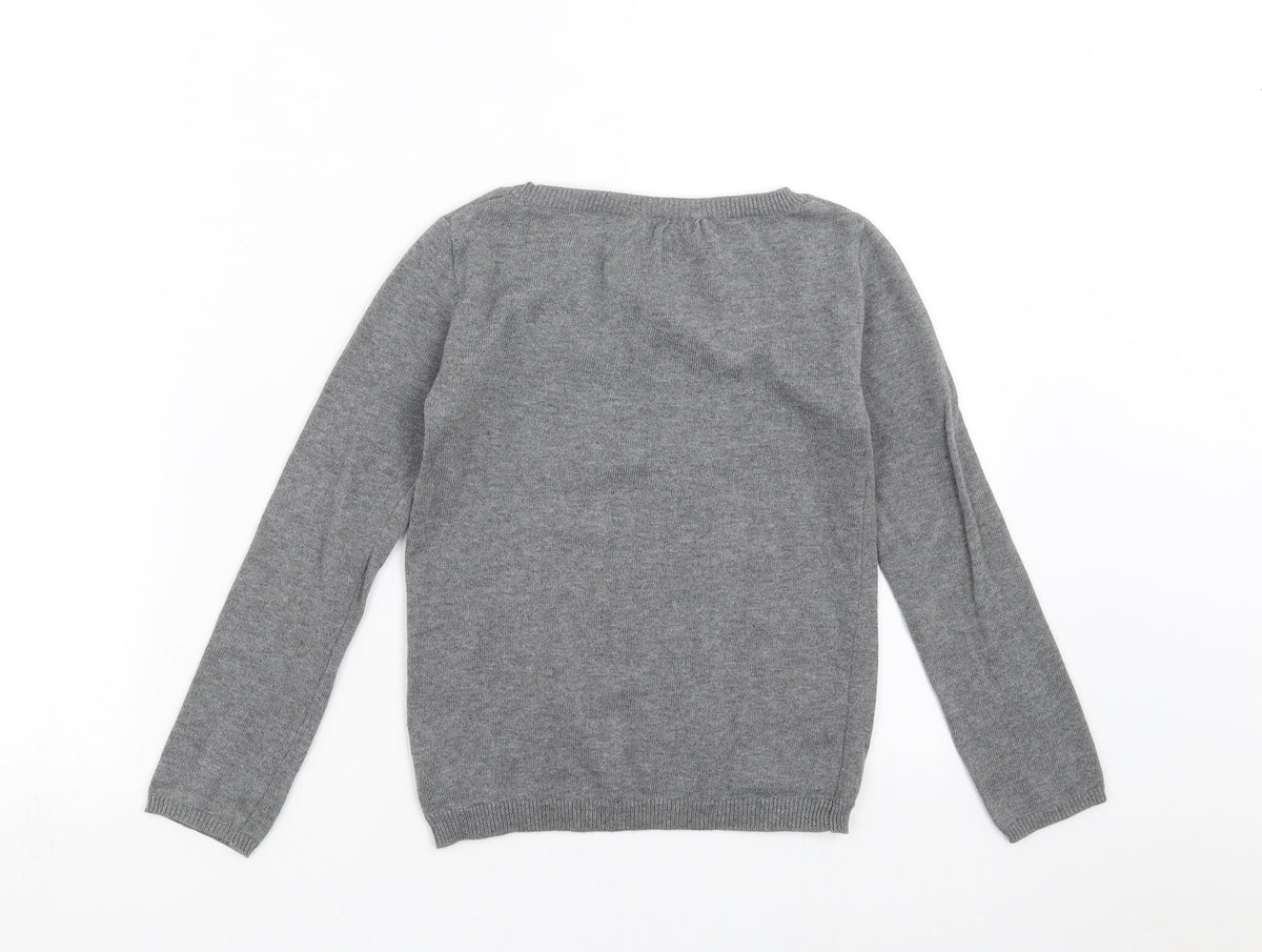CFK Girls Grey  Knit Pullover Jumper Size 8 Years