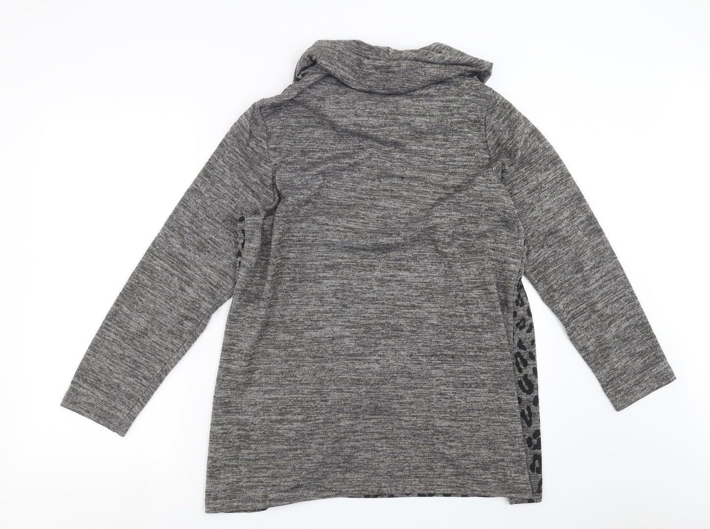 Bonmarché Womens Grey Animal Print Knit Pullover Jumper Size 16