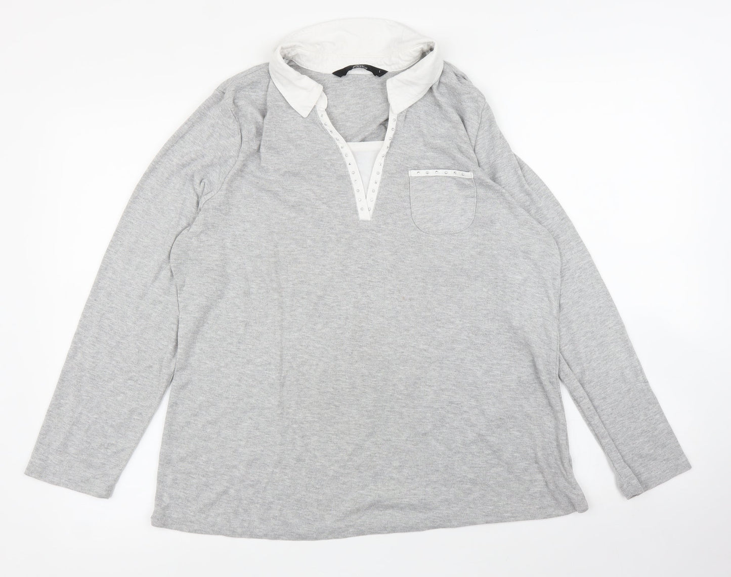 BM Casual Womens Grey   Basic Blouse Size L