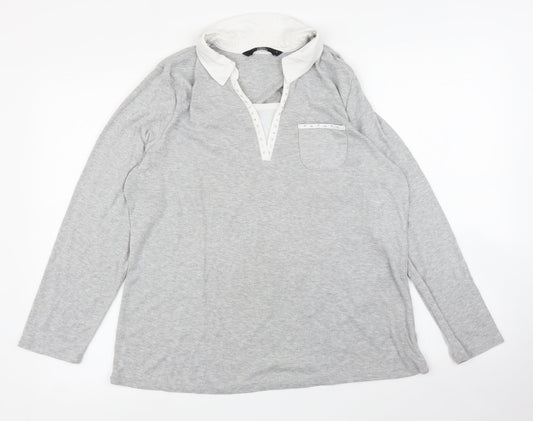 BM Casual Womens Grey   Basic Blouse Size L