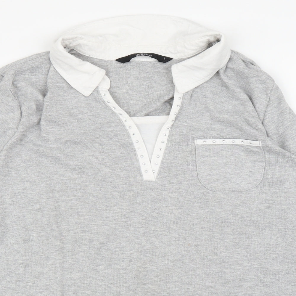 BM Casual Womens Grey   Basic Blouse Size L