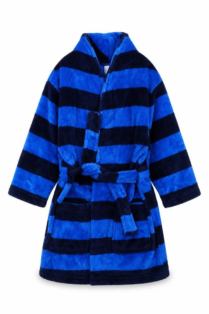 TU Boys Blue Striped   Robe Size 2-3 Years