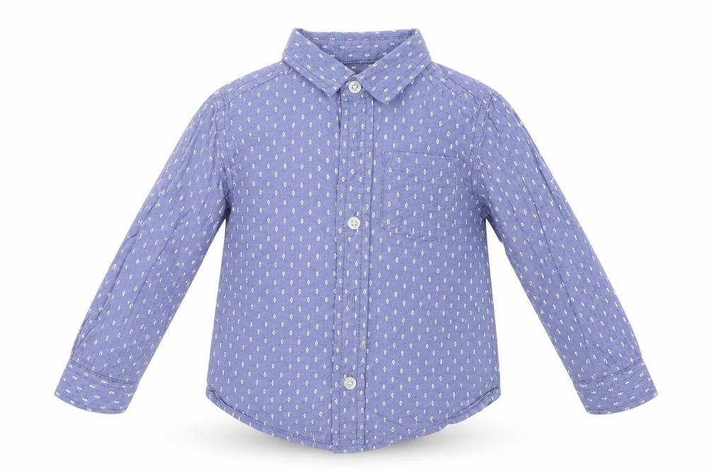 The Children's Place Boys Blue Geometric  Basic Button-Up Size 2 Years