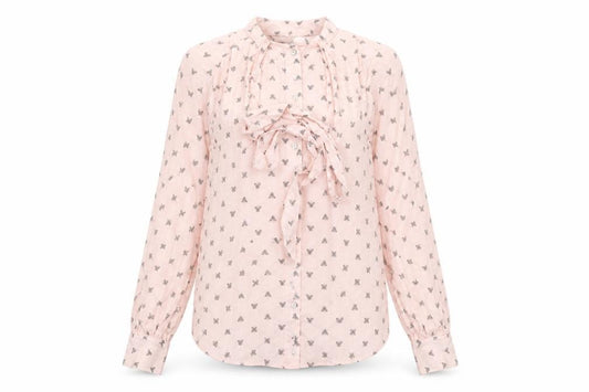 Marks and Spencer Womens Pink Geometric  Basic Button-Up Size 10