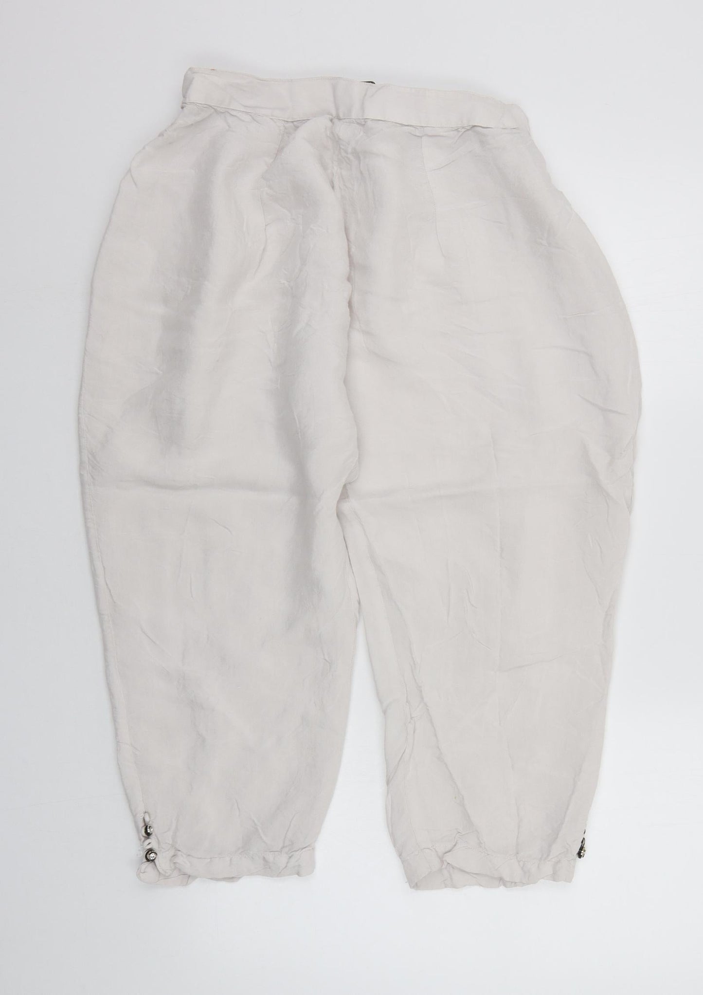 EXTRA CLUB Womens Grey   Cropped Trousers Size XL L21 in - Elasticated Waist