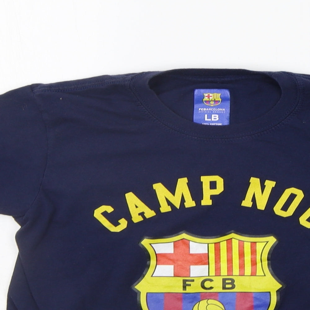 FC Barcelona Boys Blue   Basic T-Shirt Size L