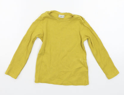 Additional front view of F&F girls’ yellow basic t-shirt, size 4-5, years