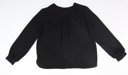 Back view of ASOS women’s black basic blouse, size UK 14