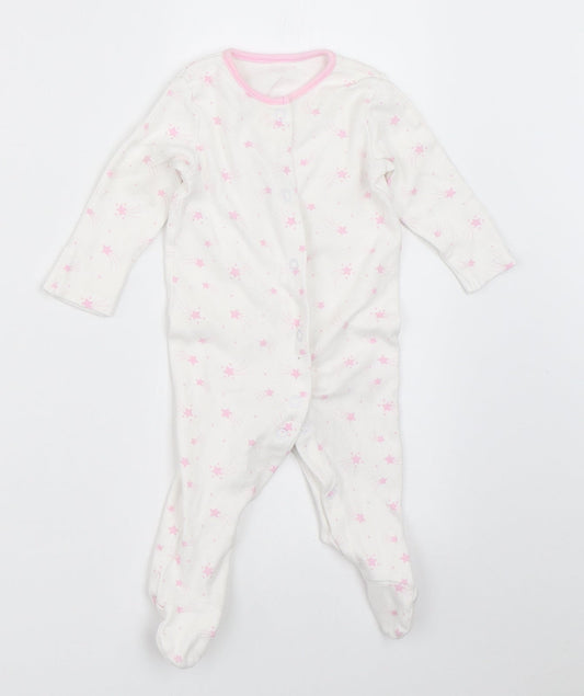 Matalan Girls White   Babygrow One-Piece Size 3-6 Months