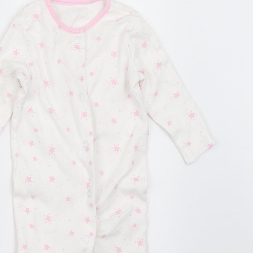 Matalan Girls White   Babygrow One-Piece Size 3-6 Months