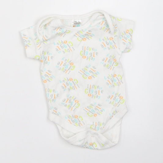 B&M Baby White   Babygrow One-Piece Size 3-6 Months