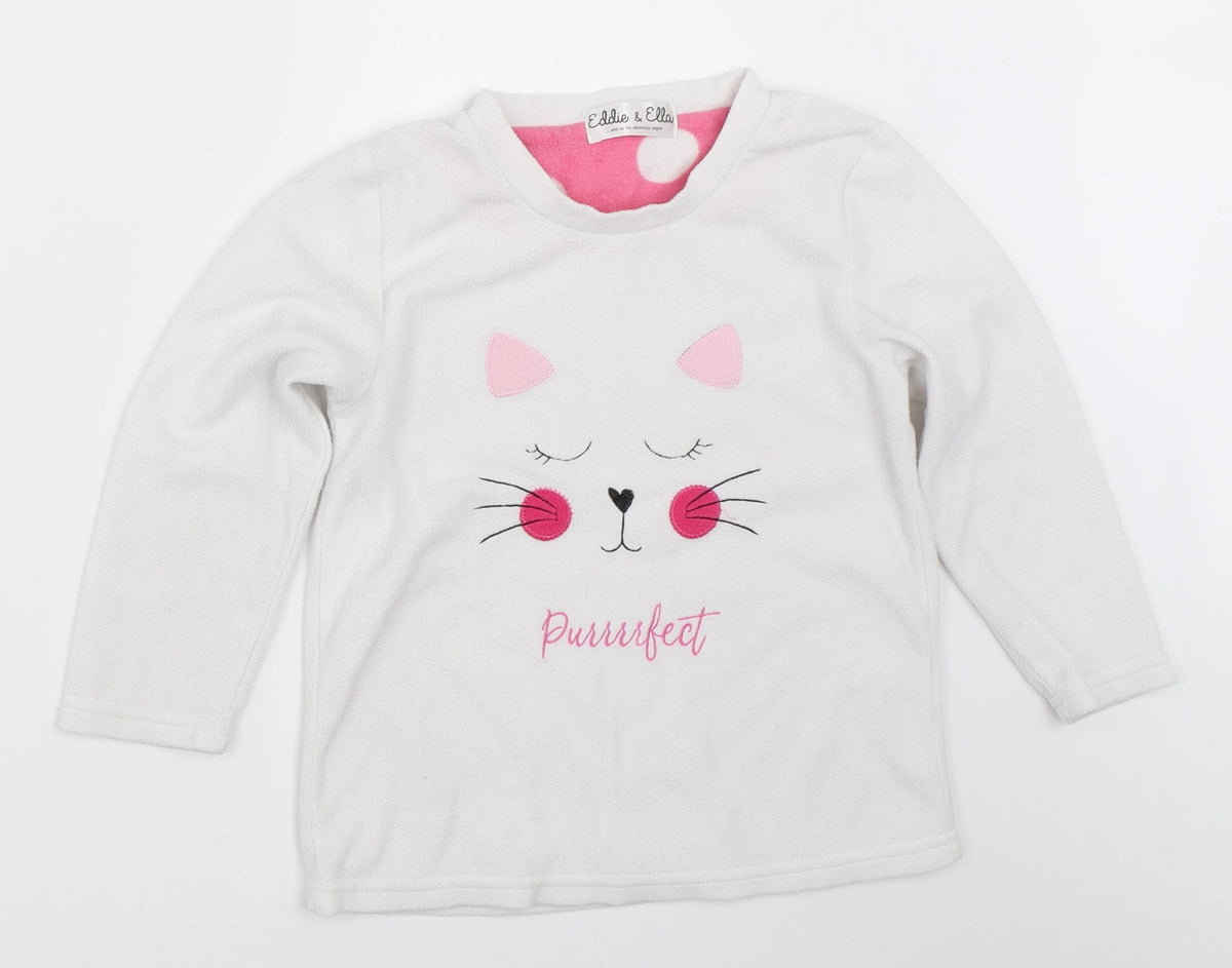 Eddie & Ella Girls White Spotted  Top Pyjama Top Size 7-8 Years