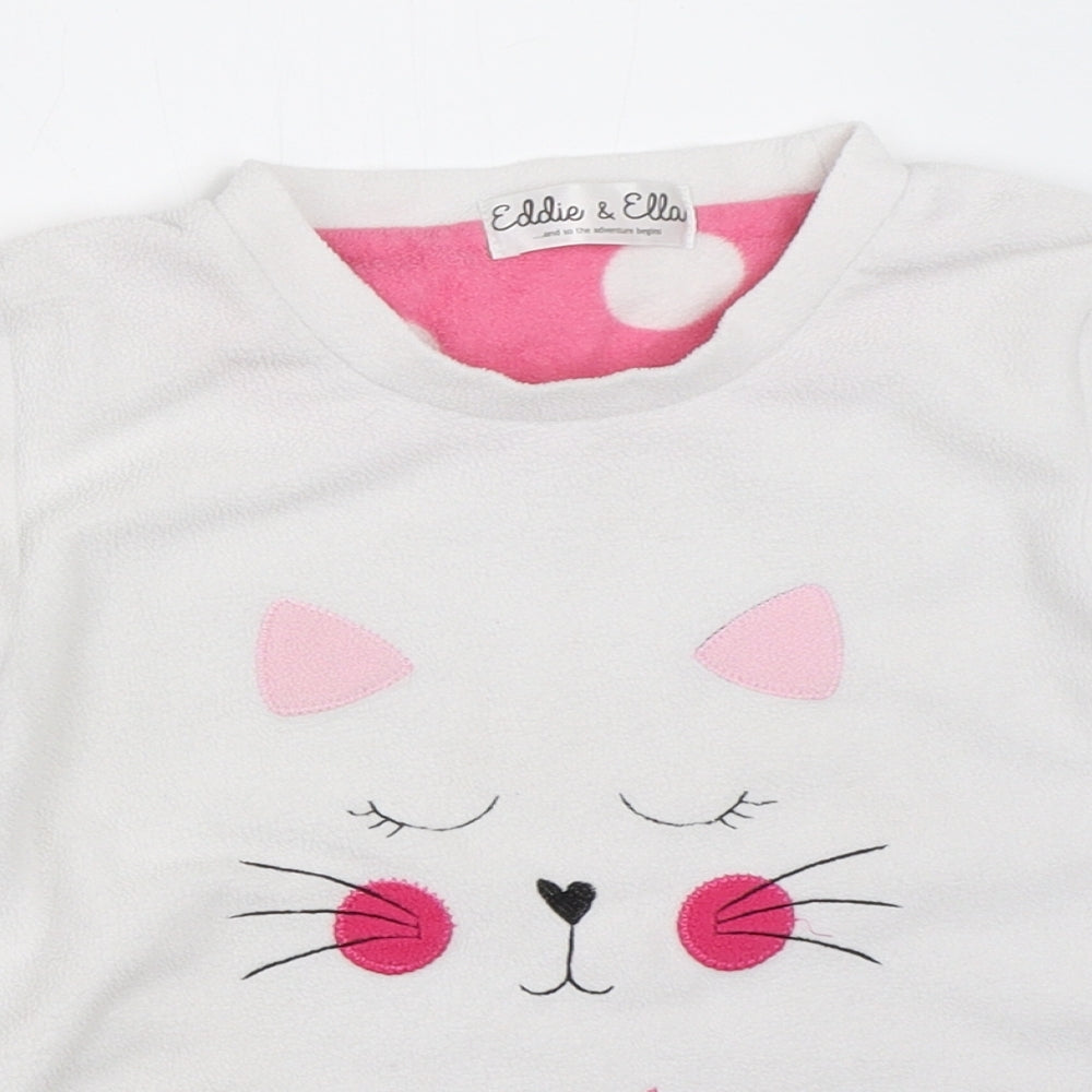 Eddie & Ella Girls White Spotted  Top Pyjama Top Size 7-8 Years