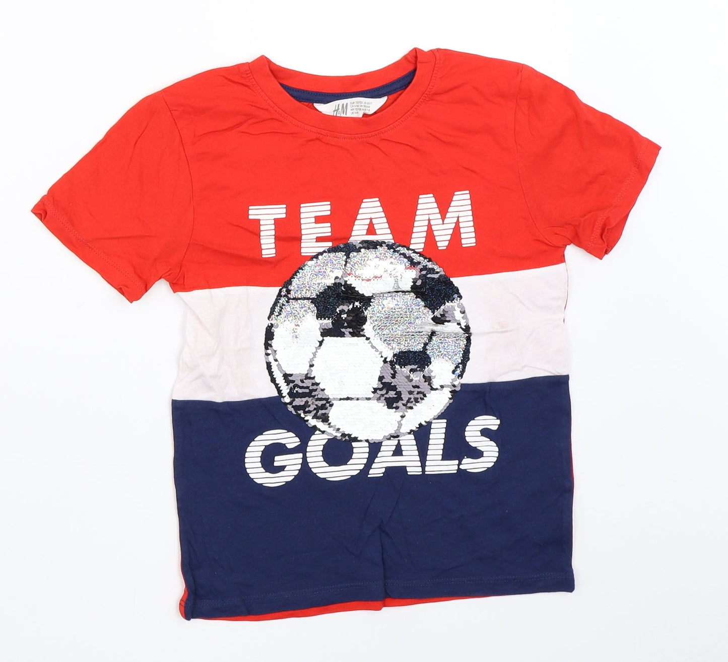 H&M Girls Red   Basic T-Shirt Size 6-7 Years