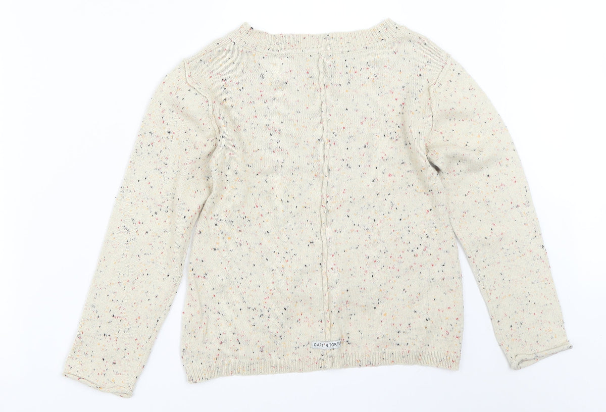 Captn Tortue Girls Beige   Pullover Jumper Size 8 Years