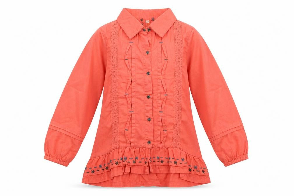 Captn Tortue Girls Pink   Basic Button-Up Size 6 Years