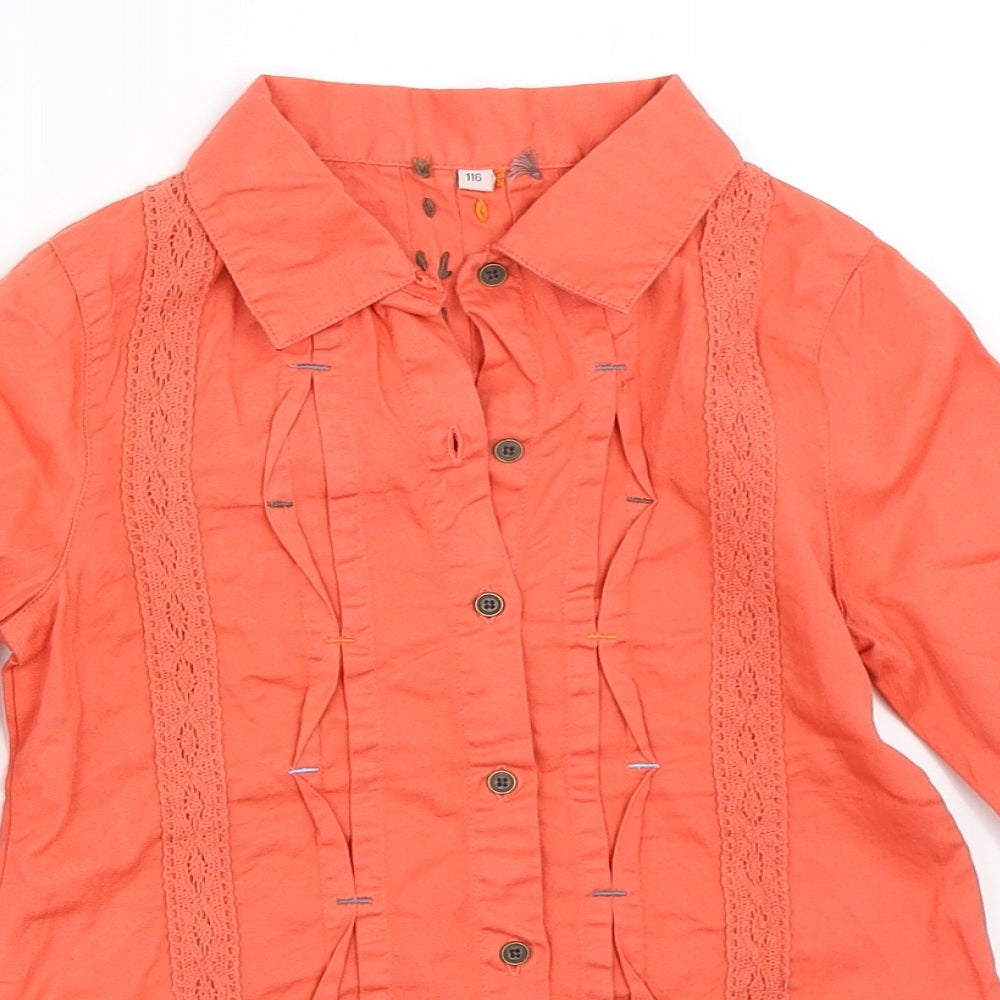 Captn Tortue Girls Pink   Basic Button-Up Size 6 Years