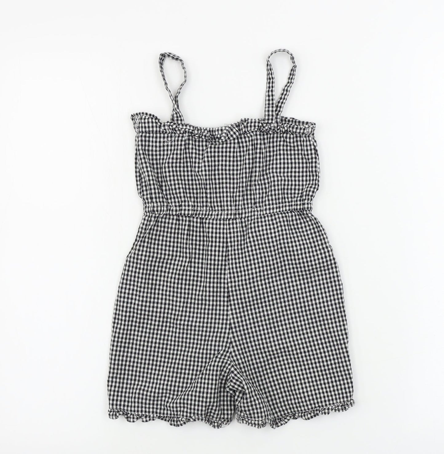 TU Girls Grey Check  Jumpsuit One-Piece Size 3-4 Years