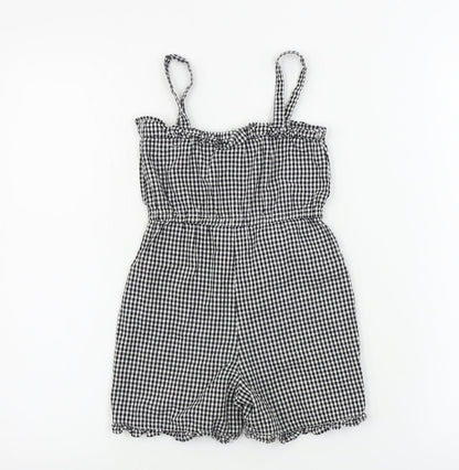 Preloved TU Girls Grey Check  Jumpsuit One-Piece Size 3-4 Years - Back