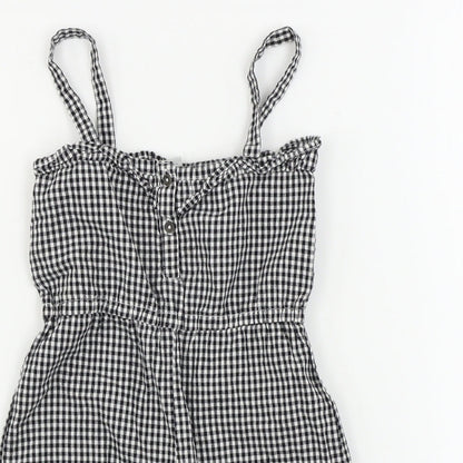 Preloved TU Girls Grey Check  Jumpsuit One-Piece Size 3-4 Years - Detail