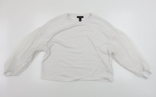New Look  Womens White Polka Dot  Pullover Jumper Size L