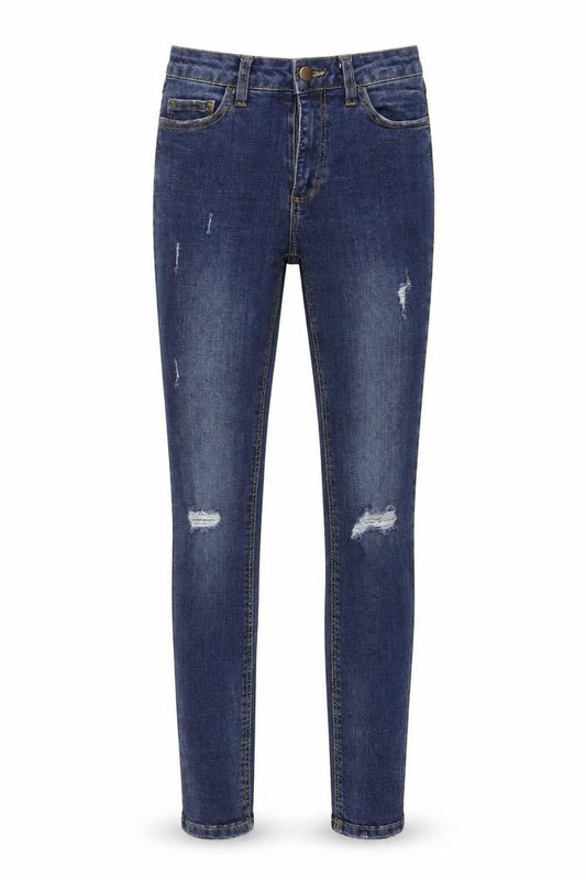 Front view of denim co women’s blue skinny jeans, size UK 8, 27-inch leg