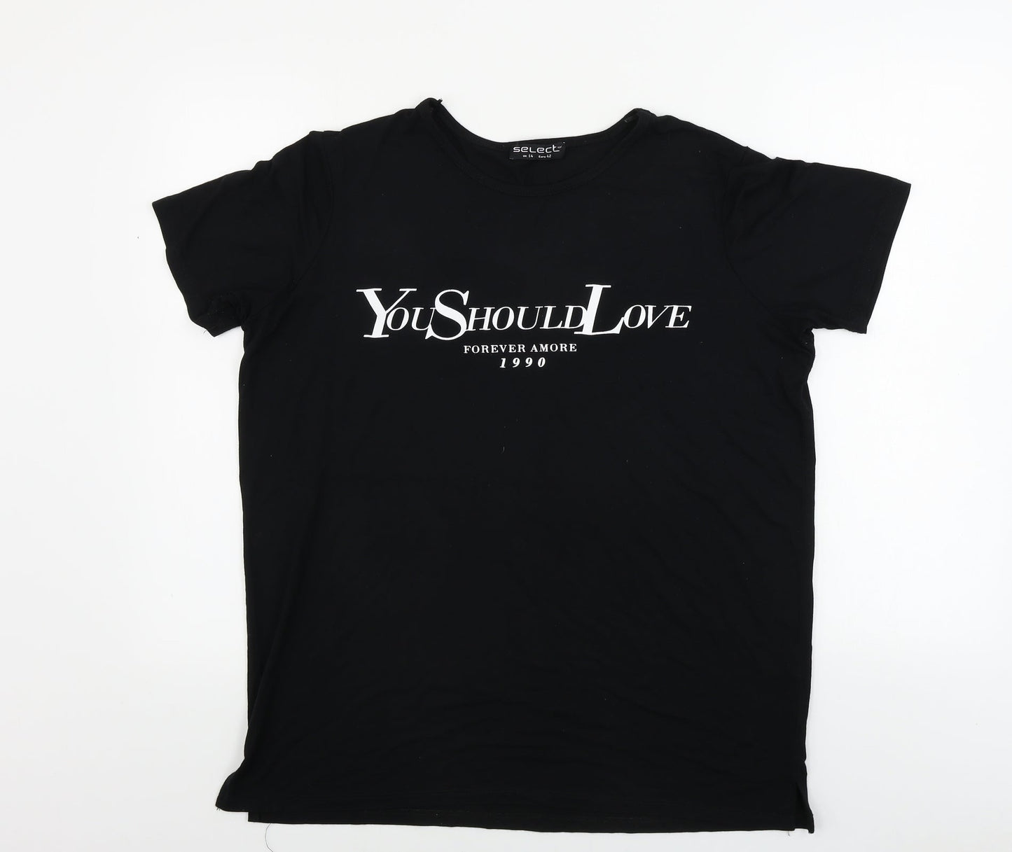 Select  Womens Black   Basic T-Shirt Size 14