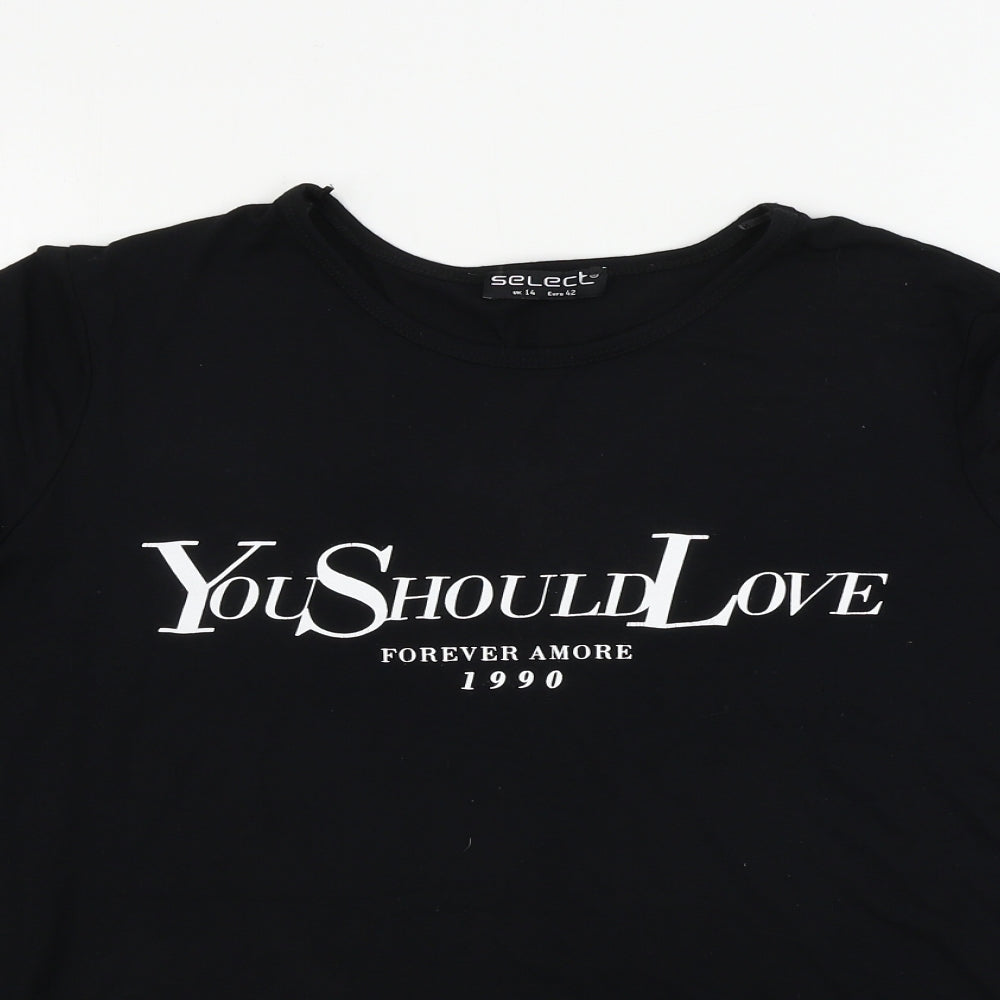 Select  Womens Black   Basic T-Shirt Size 14