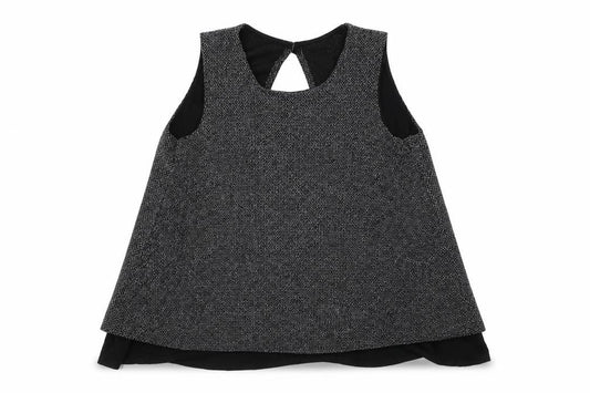 Front view of F&F girls’ grey basic blouse, size 12-13, years