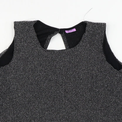 Close-up detail of F&F girls’ grey basic blouse, size 12-13, years