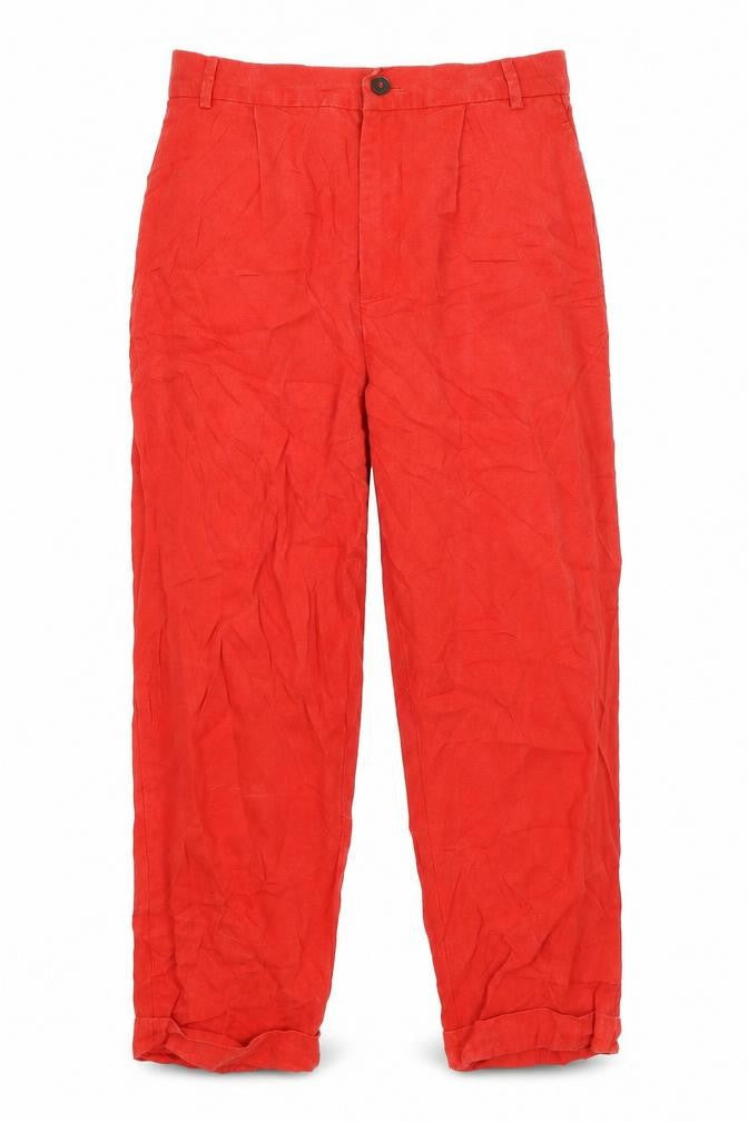Zara Womens Red   Cropped Trousers Size XS L22 in
