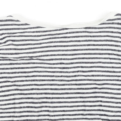 Marks & Spencer Girls White Striped  Pullover Jumper Size 9-10 Years