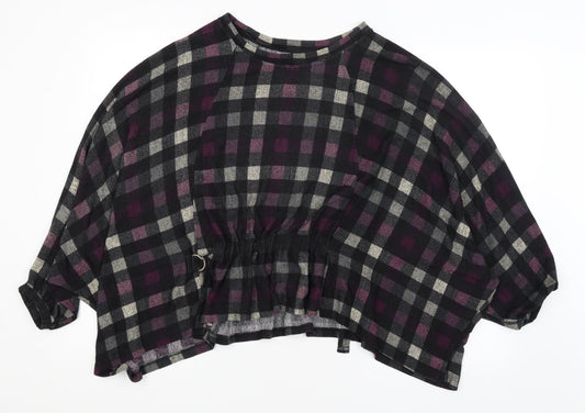 Zara Womens Black Check  Pullover Jumper Size M
