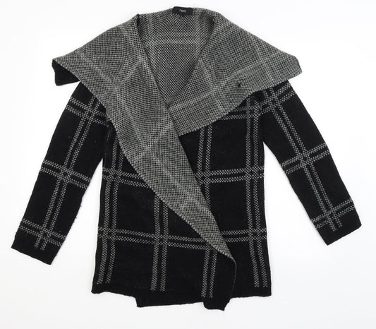 NEXT Womens Black Check  Wrap Jumper Size M