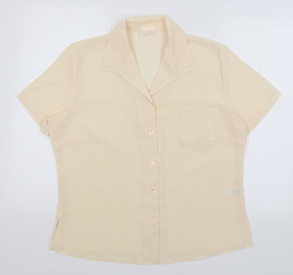 Slimma Womens Pink   Basic Button-Up Size 16