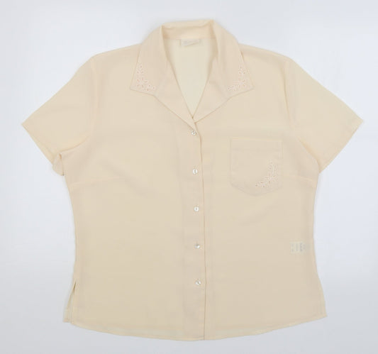 Slimma Womens Pink   Basic Button-Up Size 16