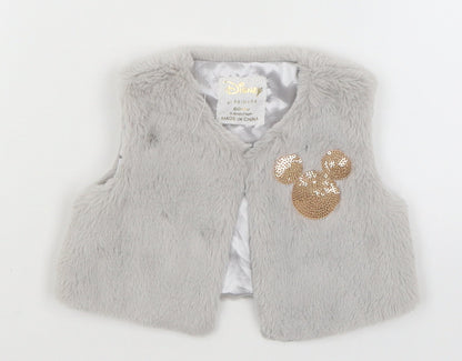Front view of Disney Baby Grey Vest Jumper, size 6-9, Months