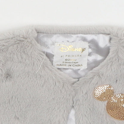 Close-up detail of Disney Baby Grey Vest Jumper, size 6-9, Months